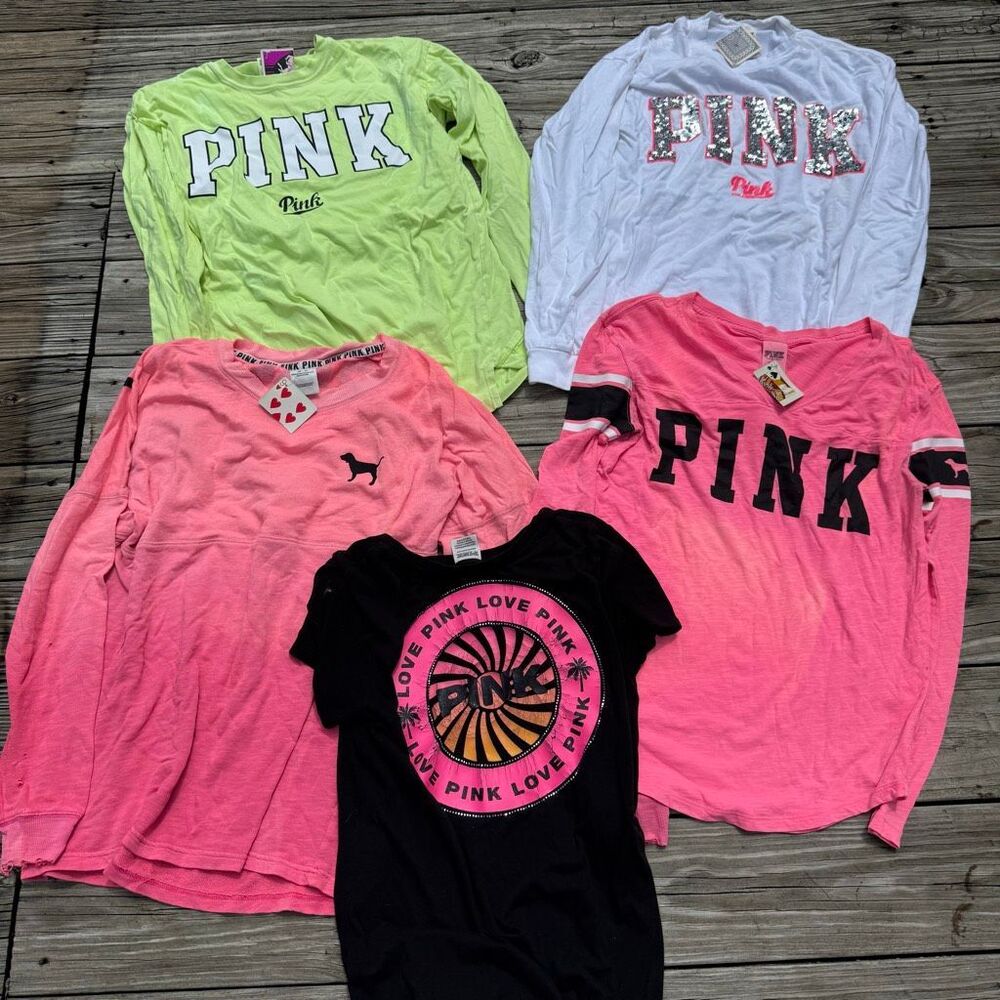 Victorias Secret Pink Shirt Sweatshirt Sweater Bundle Lot